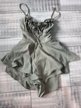Windsor Sage Green Ruffle Romper